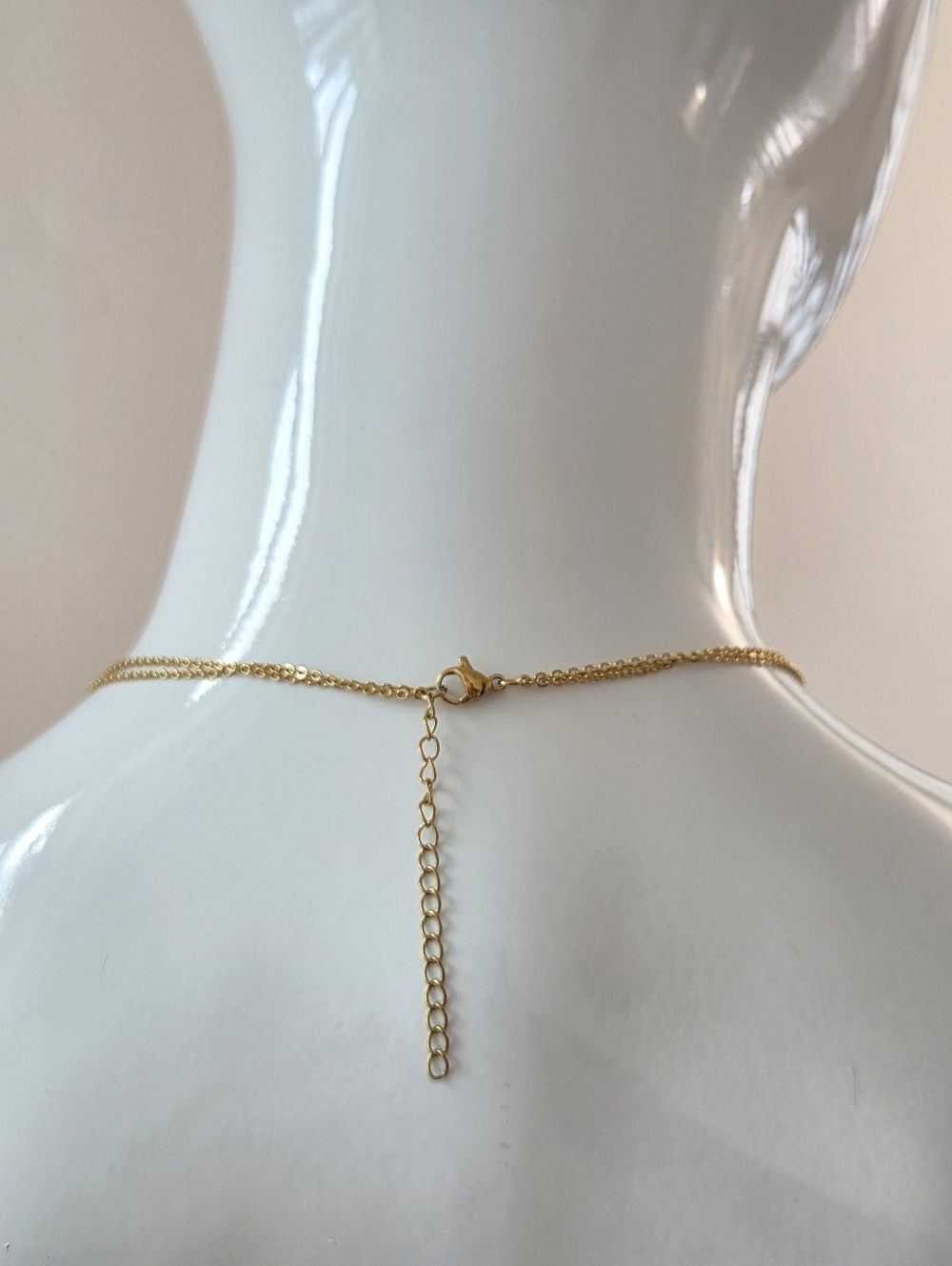 Dainty Gold Tone Double Layer Mum Pendant Necklace Mother's Day Gift - Picture 6 of 8